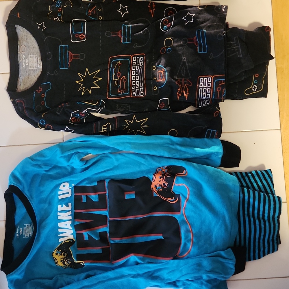 Lot Of 2 Boys Gamer PJs Size 10 Hardly Worn Clean